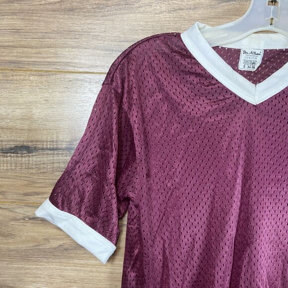 Vintage Don Alleson Mesh Football Soccer Jersey Maroon Men's Size Small - Picture 3 of 5